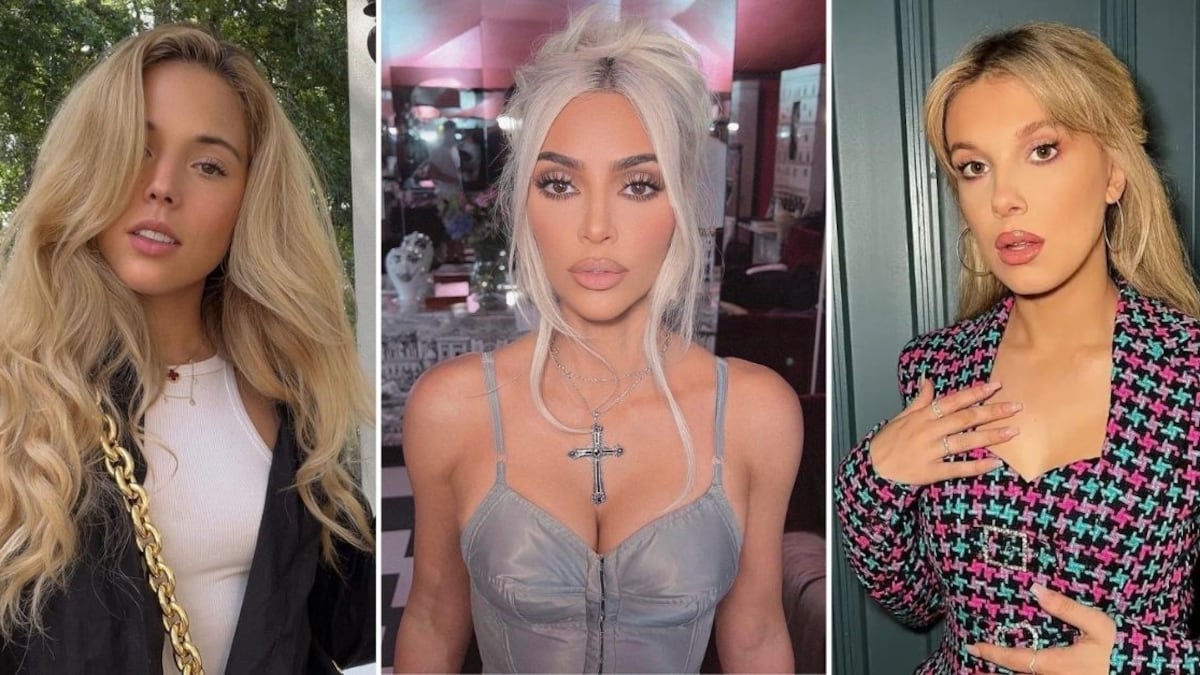 Aneliz Aguilar, Kim Kardashian y Millie Bobby Brown son tres celebridades que se han teñido de rubio