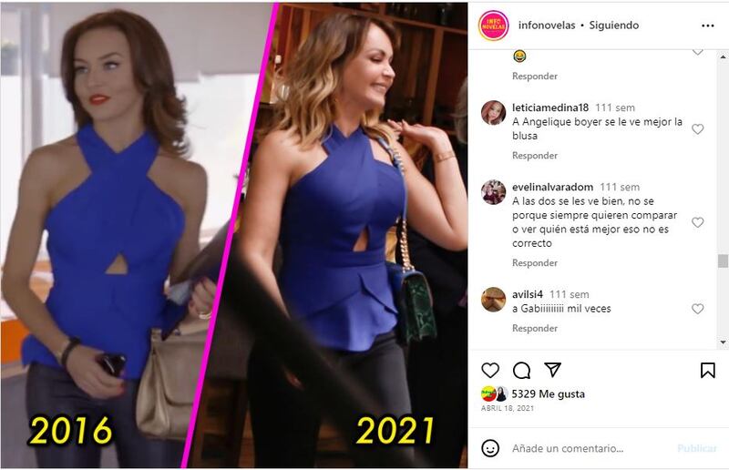 Angelique Boyer y Gaby Spanic con la misma blusa