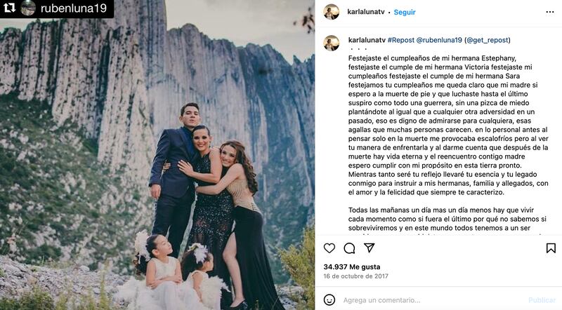 Karla Luna y familia