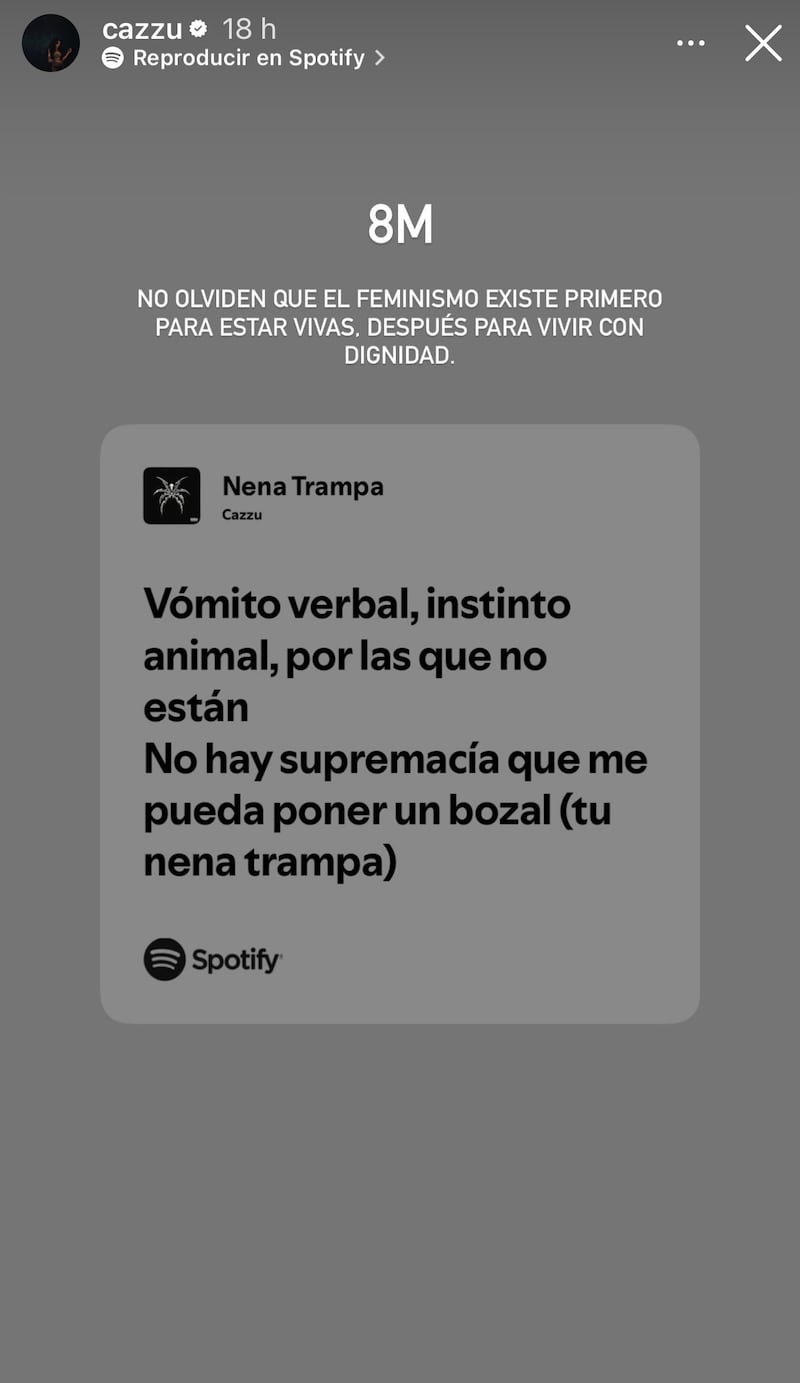 Cazzu comparte mensaje por el 8M