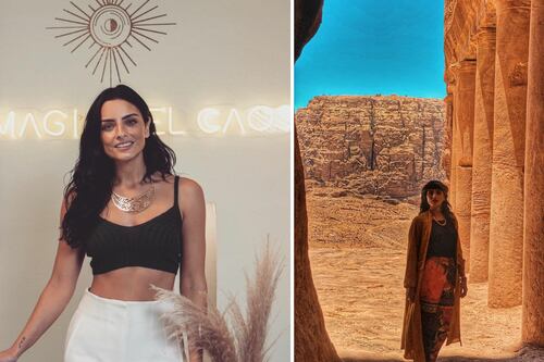 Con fabuloso look, Aislinn  Derbez demuestra que se puede lucir chic con ropa reciclada