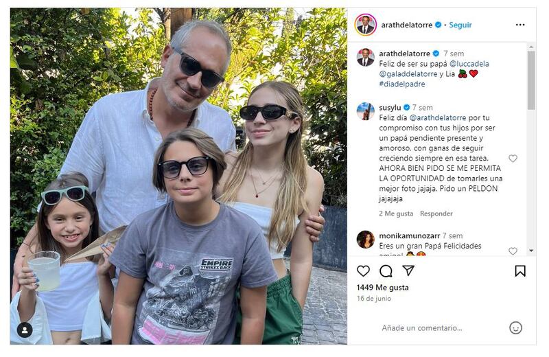 Arath de la Torre es el orgulloso padre de tres hijos con Susy Lu