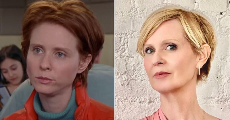 Cynthia Nixon al inicio de 'Sex and the City' y en la actualidad