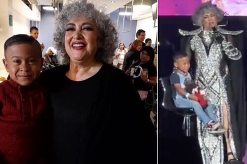 Amanda Miguel se llena de aplausos al subir a tarima a niño que se hizo viral cantando sus temas