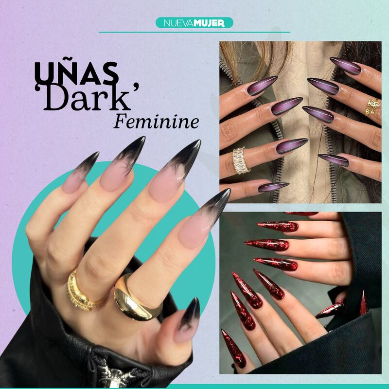Uñas ‘dark feminine’ en tendencia