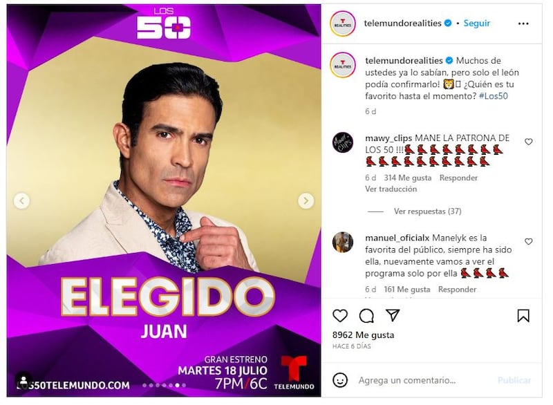 Juan Vidal es uno de los participantes confirmados de 'Los 50'