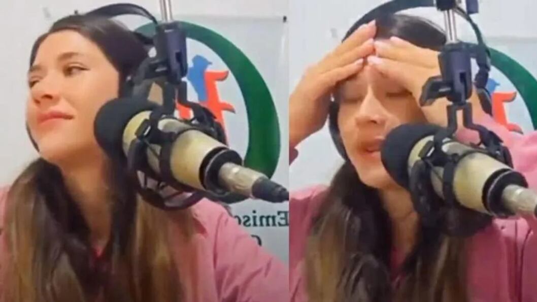 Locutora asustada en medio de temblor