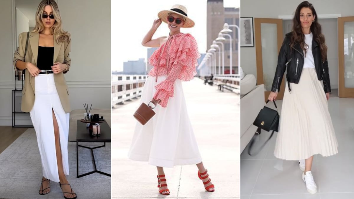 Las faldas blancas son el básico que no te puede faltar este 2024.
