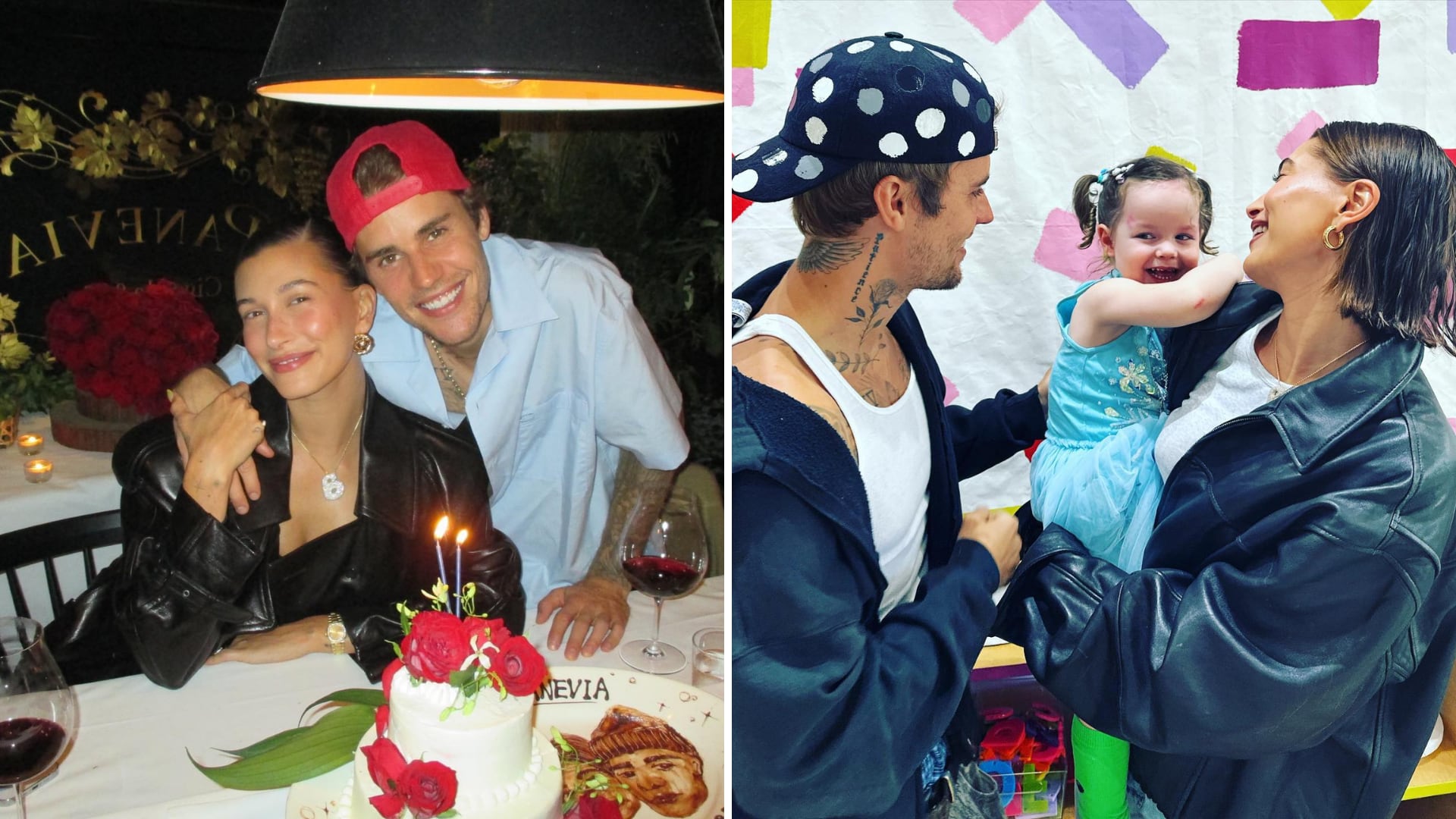 El cantante publicó una foto con un bebé recién nacido en brazos ,junto a Hailey.