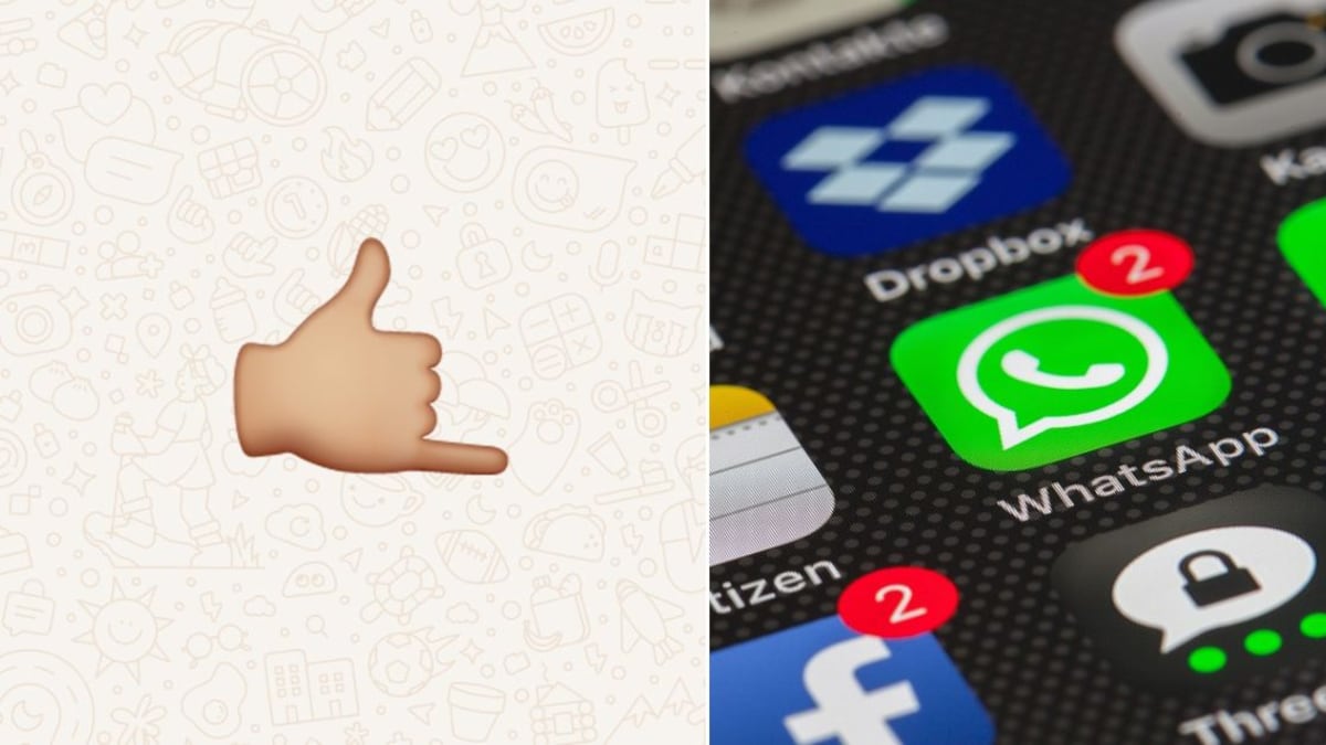 El emoji de mano con el meñique y pulgar extendidos tiene varios usos en WhatsApp