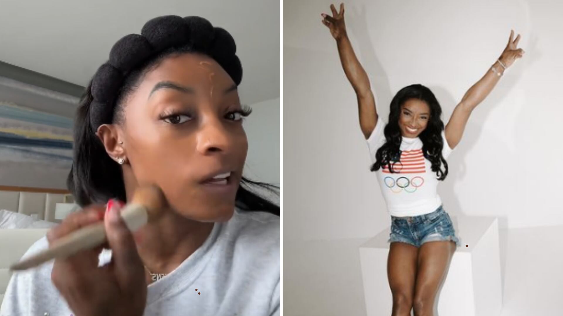 La rutina de maquillaje de la gimnasta Simone Biles
