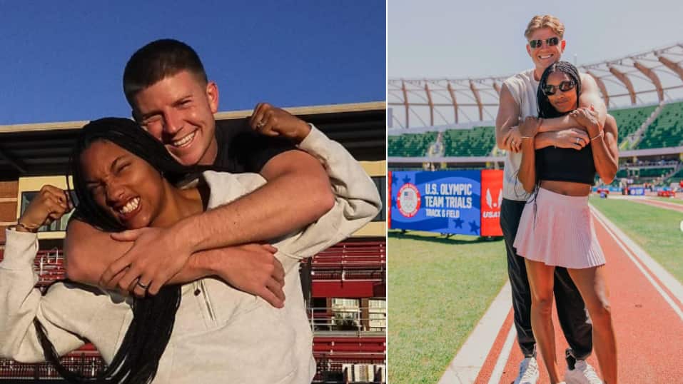 Tara Davis-Woodhall y Hunter Woodhall