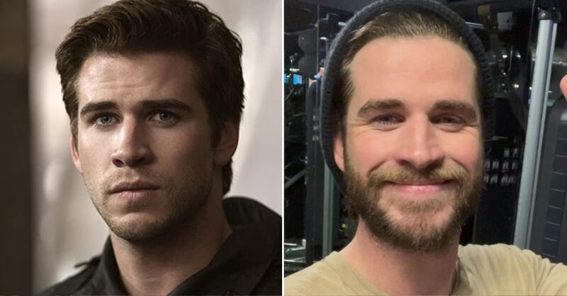 Liam Hemsworth en 'Los juegos del hambre: sinsajo - parte 1' y en la actualidad |