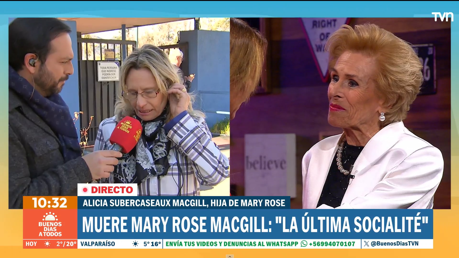 Hija de Mary Rose MacGill, Alicia Subercaseaux MacGill | Buenos días a todos