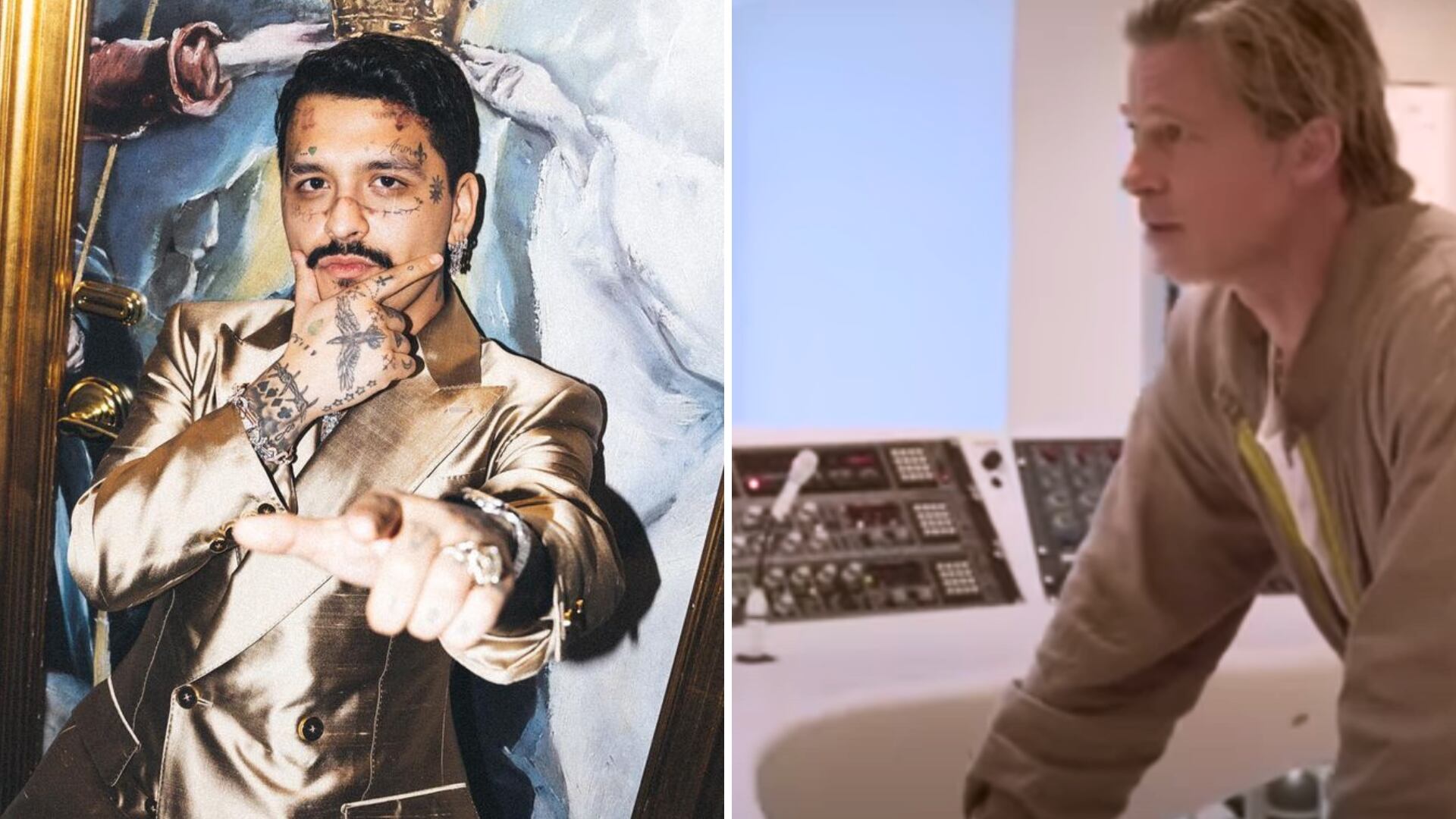 Christian Nodal graba su nuevo disco en el estudio de Brad Pitt, en Francia.