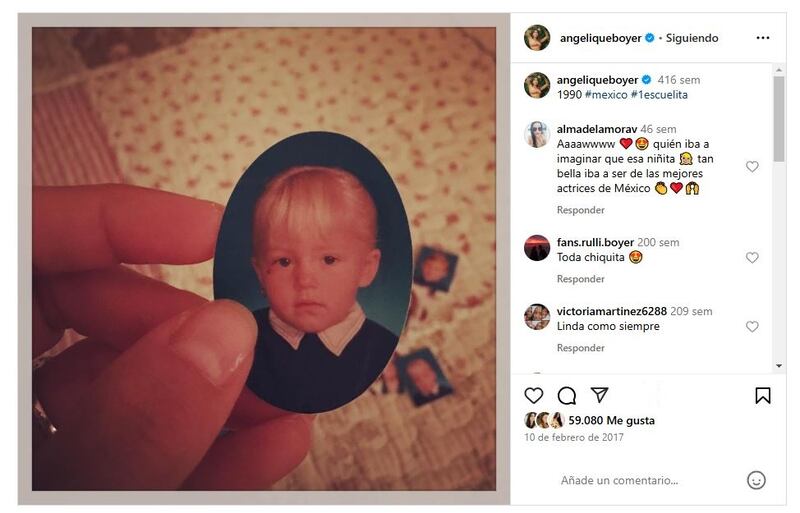 Angelique Boyer ha compartido varios retratos de su infancia en redes sociales