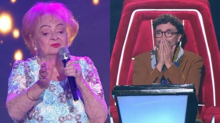 Andrés Cepeda y Nubia, participante de 'La Voz Senior'
