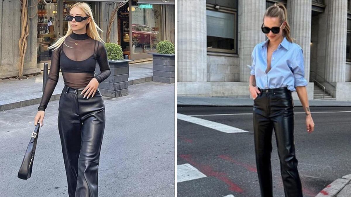 Moda pantalón de cuero