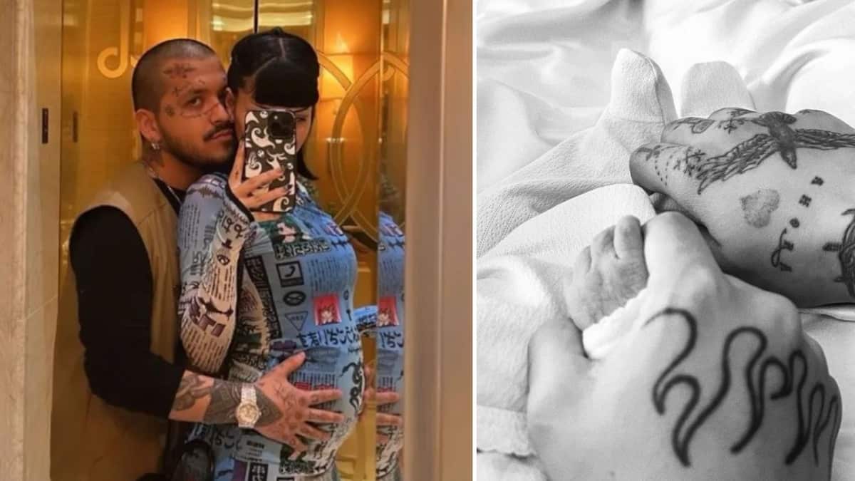 Christian Nodal y Cazzu con su Bebé