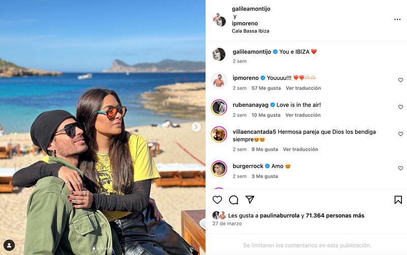 Galilea Montijo e Isaac Moreno en Ibiza