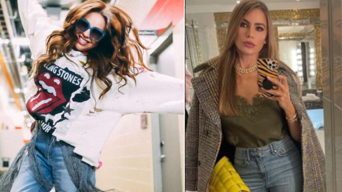 Moda: Sofía Vergara y Thalía enseñan cómo llevar jeans después de los 50 este 2023
