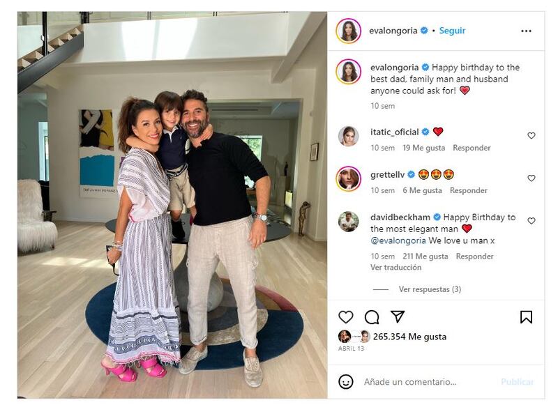 La familia de Eva Longora en la actualidad