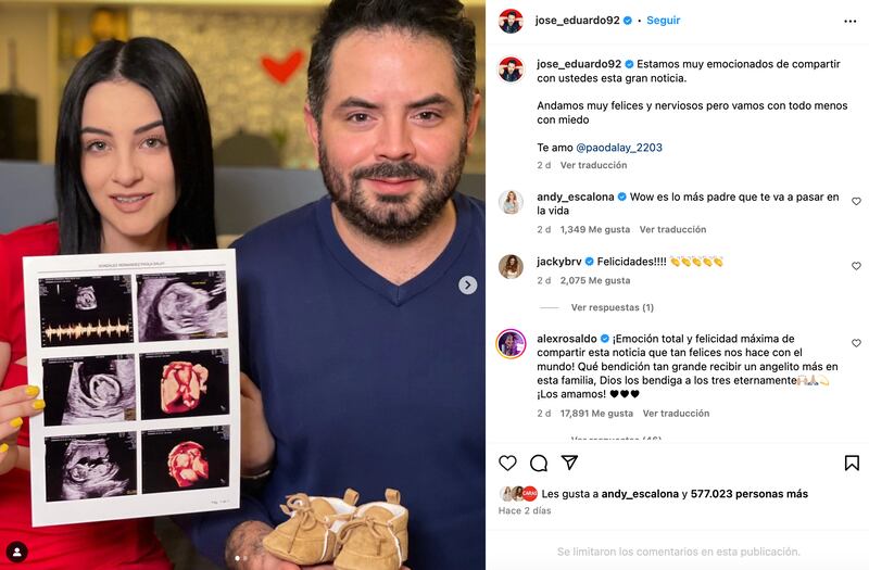 José Eduardo Derbez y Paola Dalay anuncian que convertirán en papás