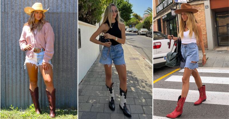 Shorts con botas vaqueras