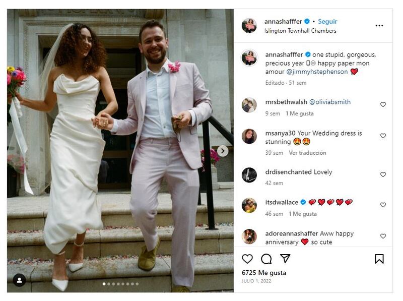 Anna Shaffer se casó con Jimmy Stephenson en 2021