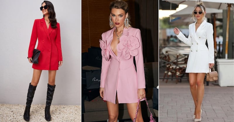 Look vestido tipo blazer