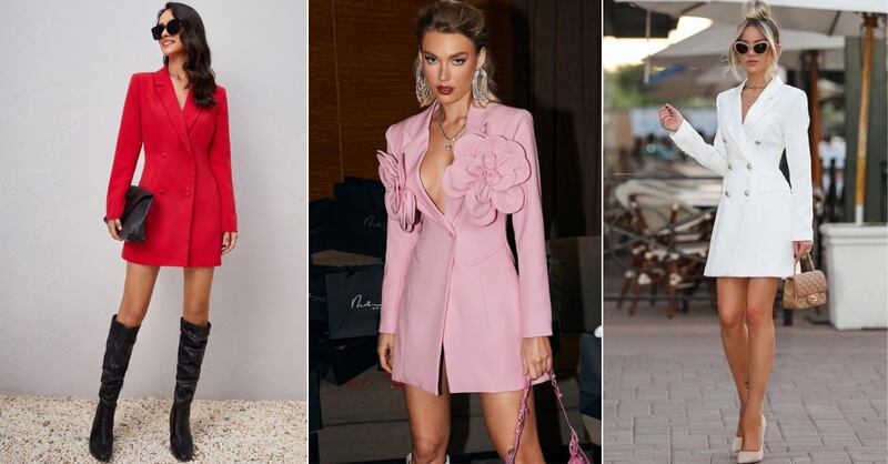 Look vestido tipo blazer