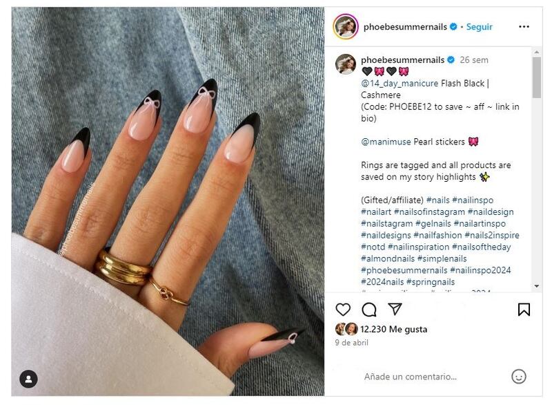 Las uñas francesas negras son perfectas para las mujeres elegantes y audaces