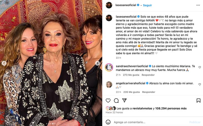 Mariana Seoane junto a su madre y su hermana.