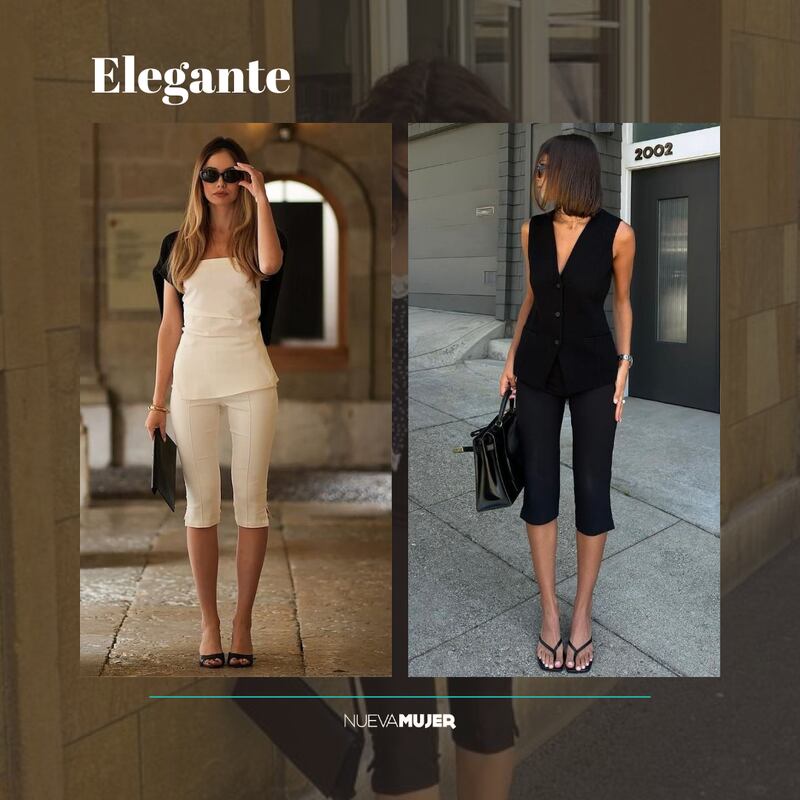 Look elegante con pantalones capri