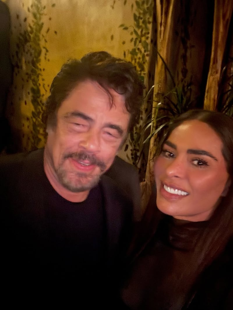 Galilea Montijo y Benicio del Toro