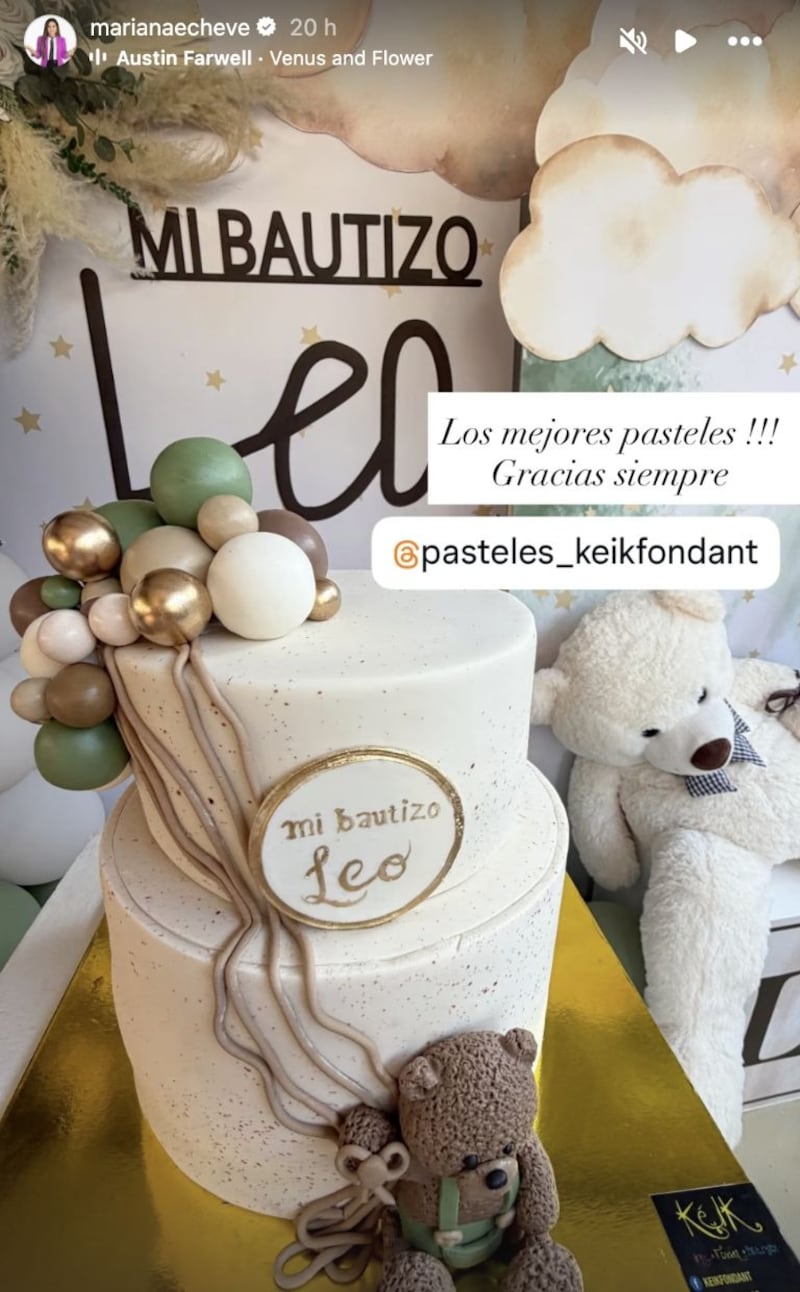 Mariana Echeverría celebró el bautizo de su segundo hijo
