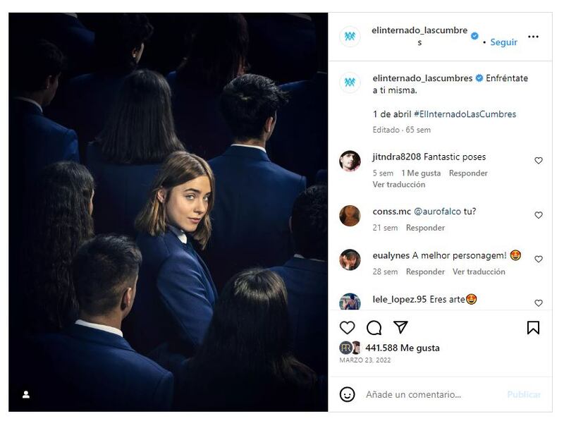Clara Galle formó parte de la segunda temporada de 'El internado: Las Cumbres'