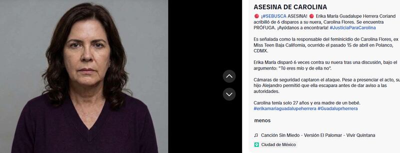 La comunidad digital pide que no se deje de compartir el rostro de Erika María Guadalupe Herrera.