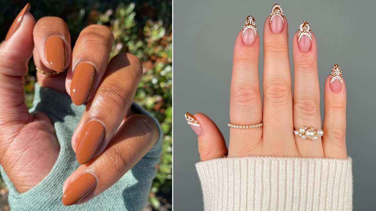 Las uñas 'gingerbread' se inspiran en una de las preparaciones culinarias tradicionales de la Navidad