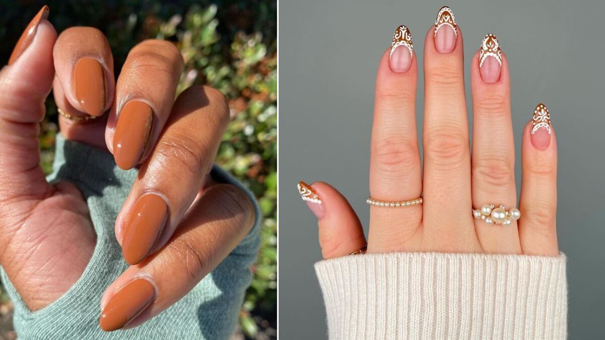 Las uñas 'gingerbread' se inspiran en una de las preparaciones culinarias tradicionales de la Navidad