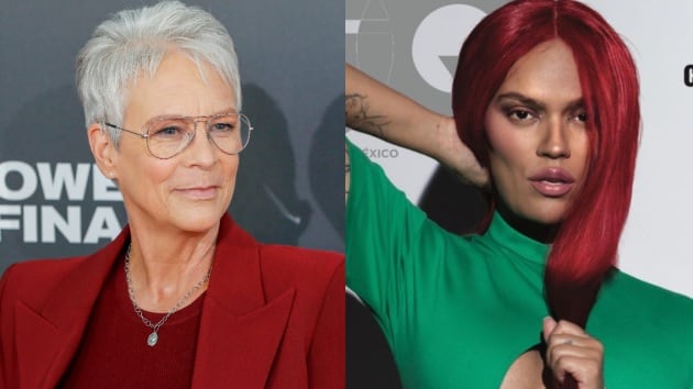 La actriz Jaime Lee Curtis y Karol G.