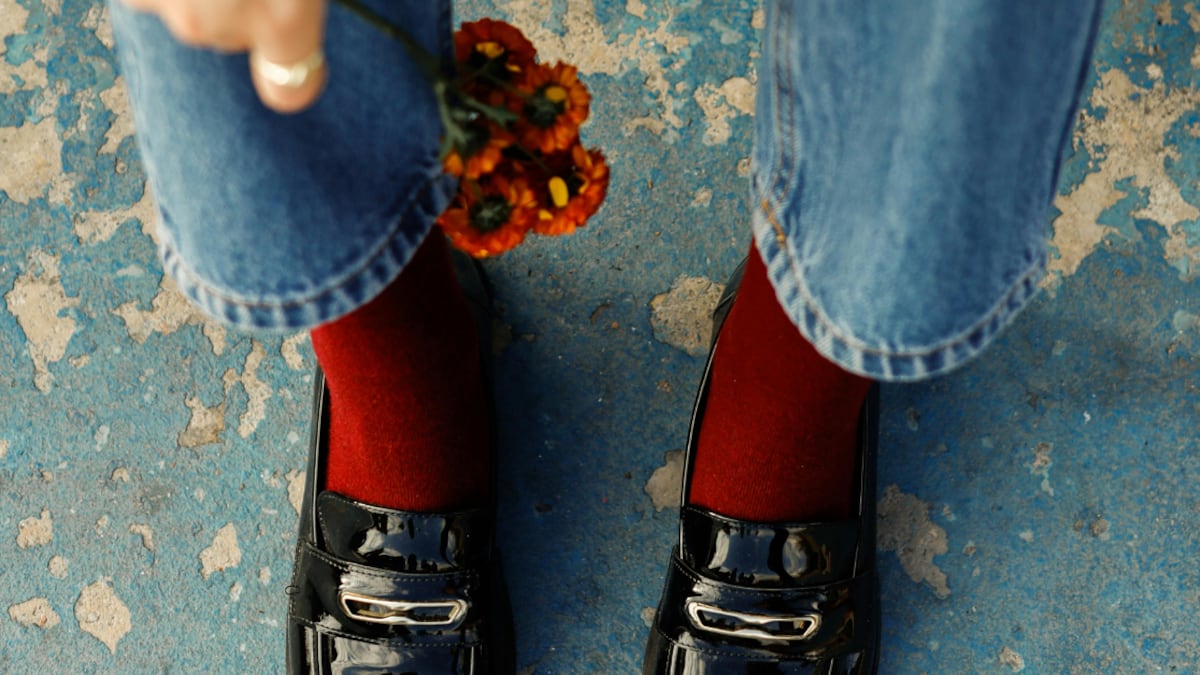 Jeans culotte y mocasines