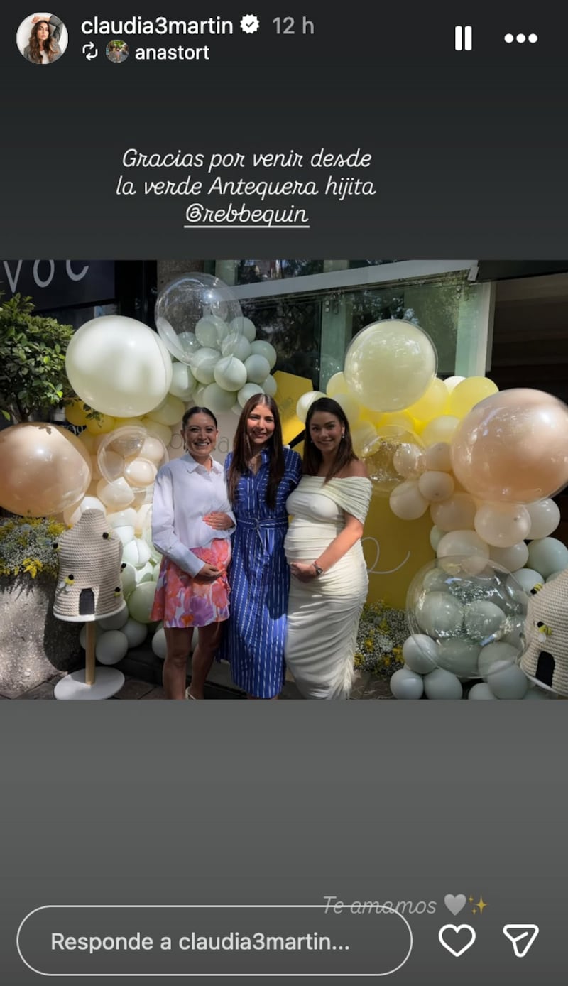 Claudia Martín celebró el baby shower de su bebé, Máximo