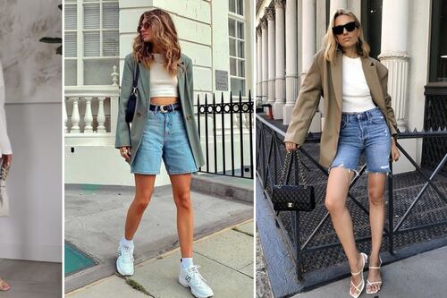 ¡Sorpresa! Las bermudas de mezclilla y blazer serán la combinación más chic de la primavera: así se usan