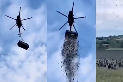 Influencer checo lanza un millón de dólares desde helicóptero