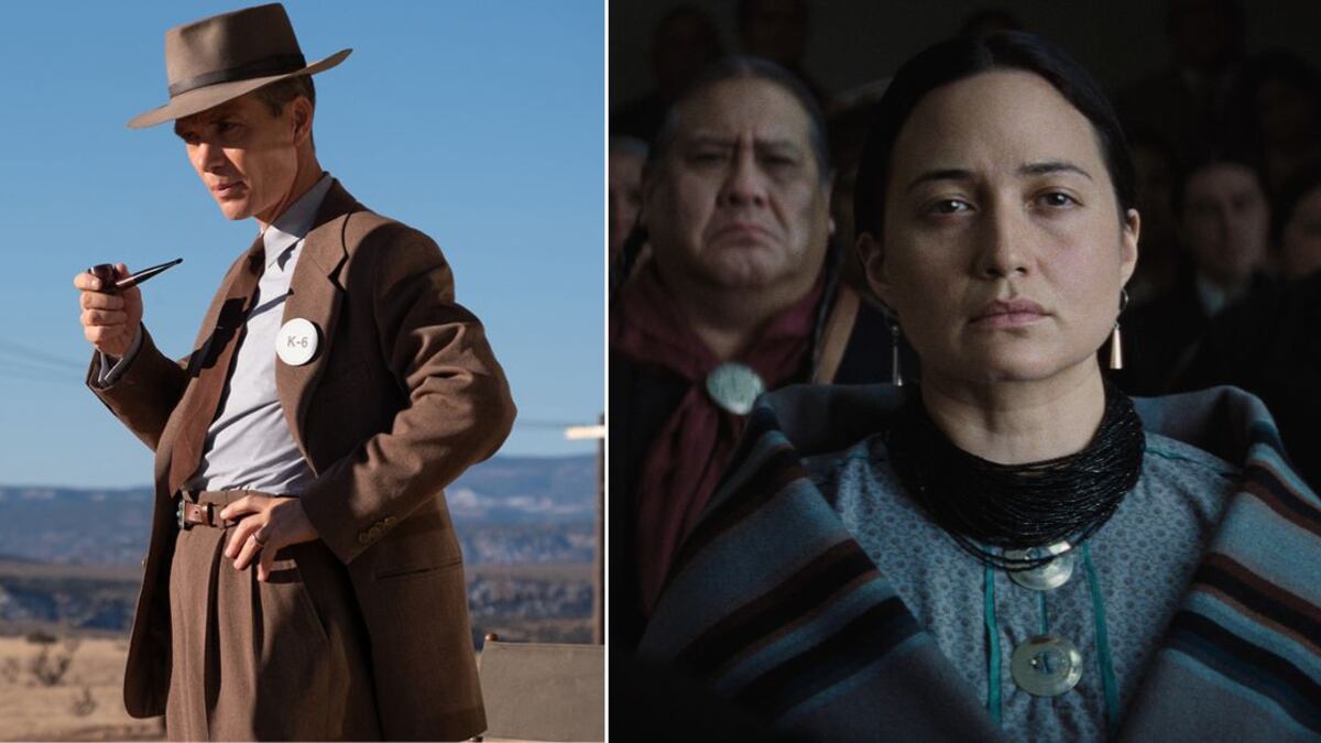 Cillian Murphy en 'Oppenheimer' y Lily Gladstone en 'Los asesinos de la luna'