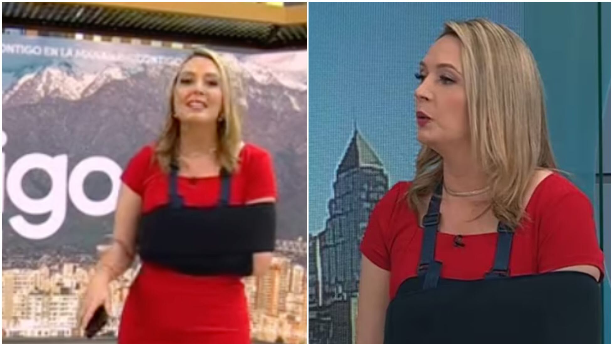 Allison Göhler llegó a trabajar con cabestrillo al matinal