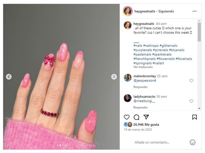 La manicura coquette es una de las primeras tendencias en cuanto a uñas que arrasa en 2024