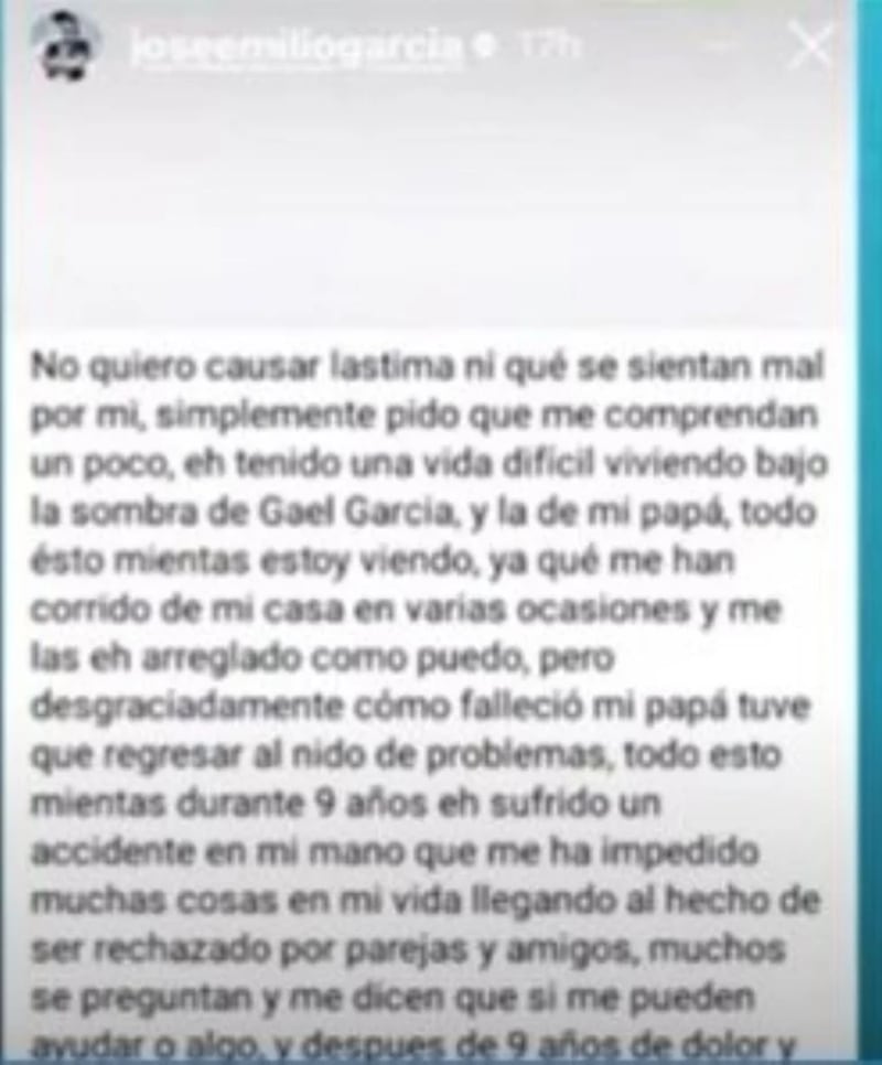 José Emilio García dice vivir a la sombra de Gael García