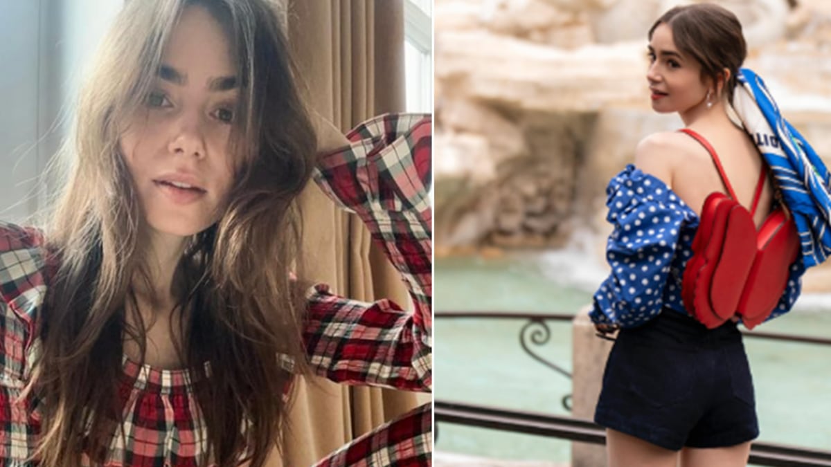 Lily Collins abdomen